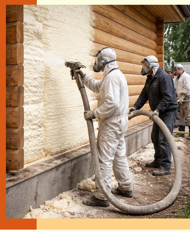 Утепление дома из бруса пенополиуретаном в Петропавловске-Камчатском