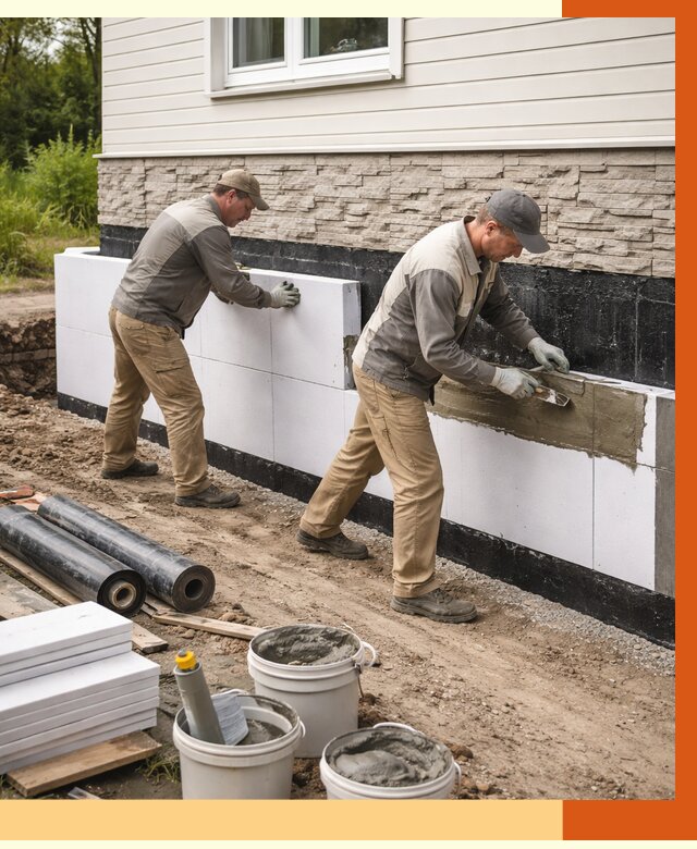 Утепление фундамента снаружи в Петропавловске-Камчатском от 4352 руб. за м² | ТепломастерПтк